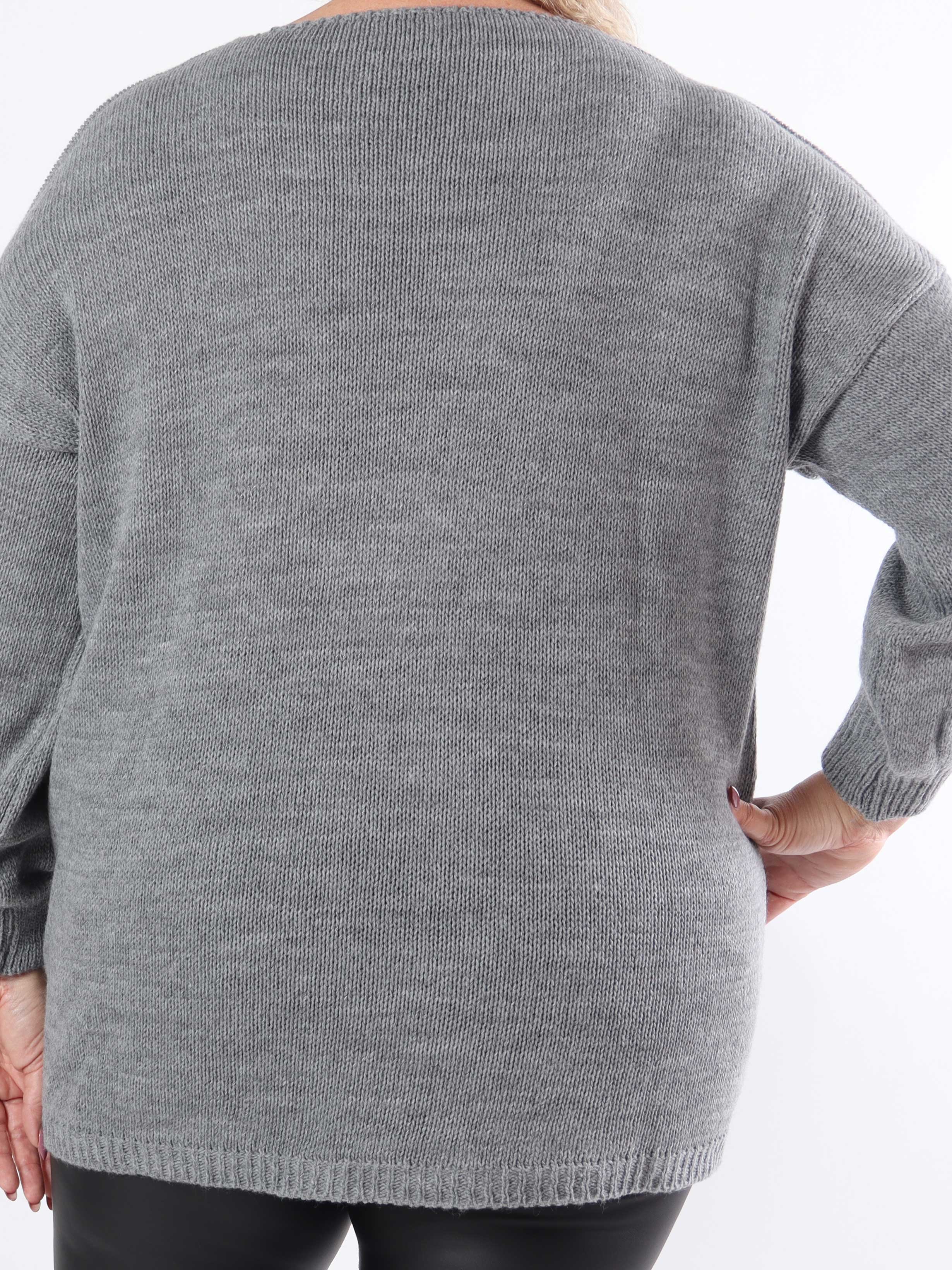 Cherry - Stickad blus i plus size med körsbär